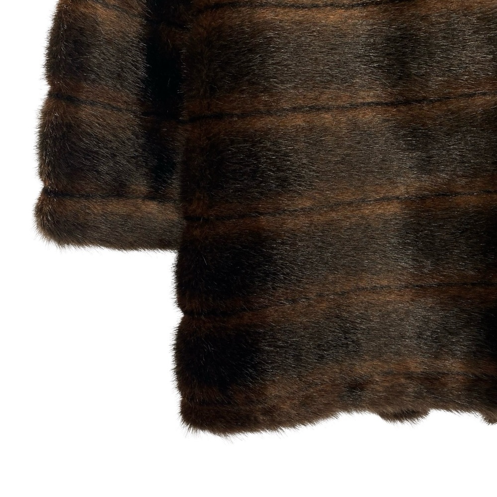 Kate Spade Faux Fur Cape Coat Medium Chocolate Brown - Picture 13 of 13